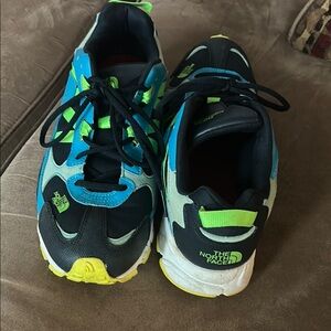 The North Face Black and Blue Athletic Shoes Mesh Upper